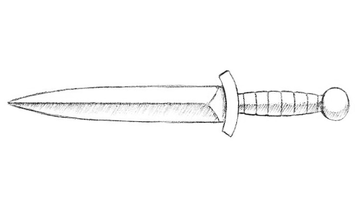 Нож из дамасской стали Лис, рисунок