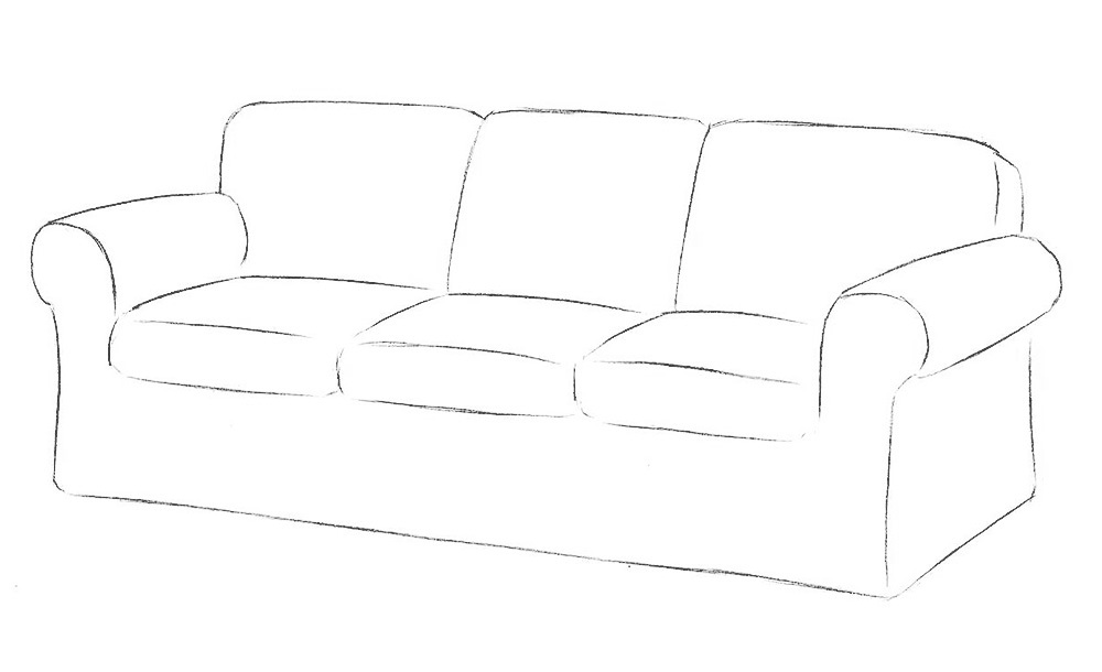 Как нарисовать диван — Пошаговые уроки рисования