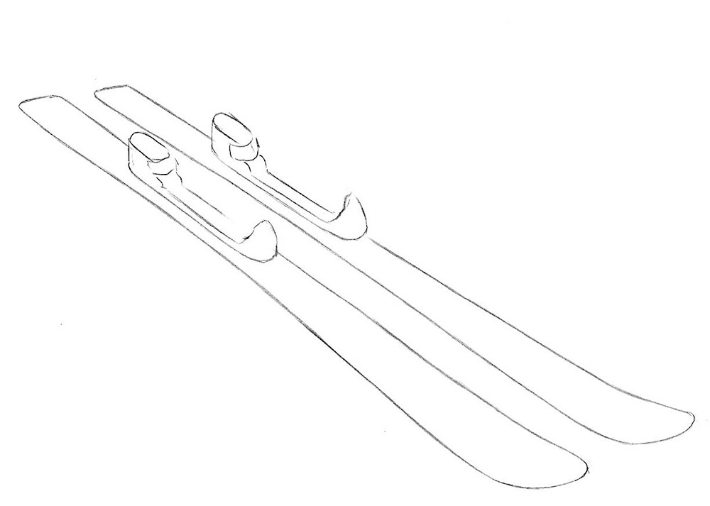 Рисунок- дети катаются на лыжах