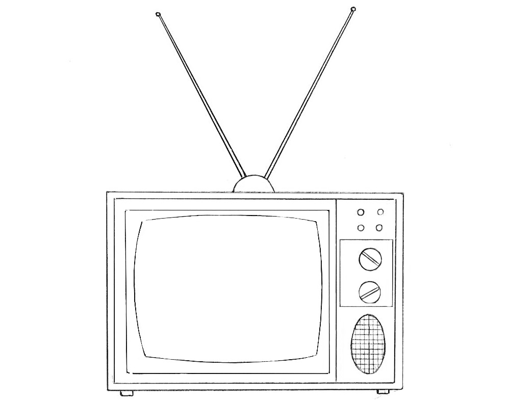 Как рисовать телевизор в старом стиле — Пошаговые уроки рисования