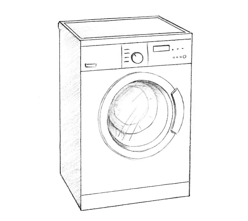 6 learn How to Draw a Washing Machine