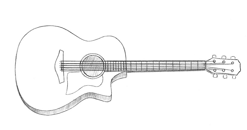 Как нарисовать гитару / draw a guitar / coloring / Раскраска