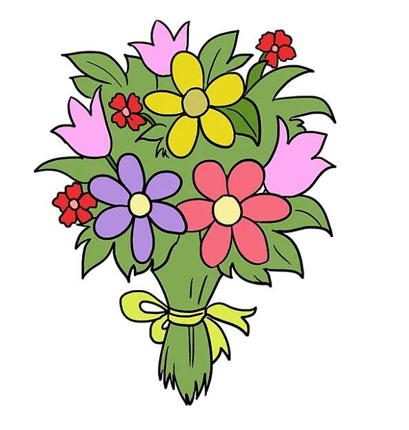 Как нарисовать букет цветов для мамы поэтапно для детей — Пошаговые урокирисования