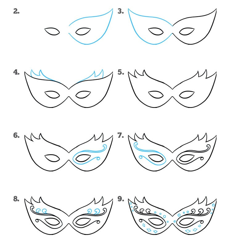 Как нарисовать театральную маску