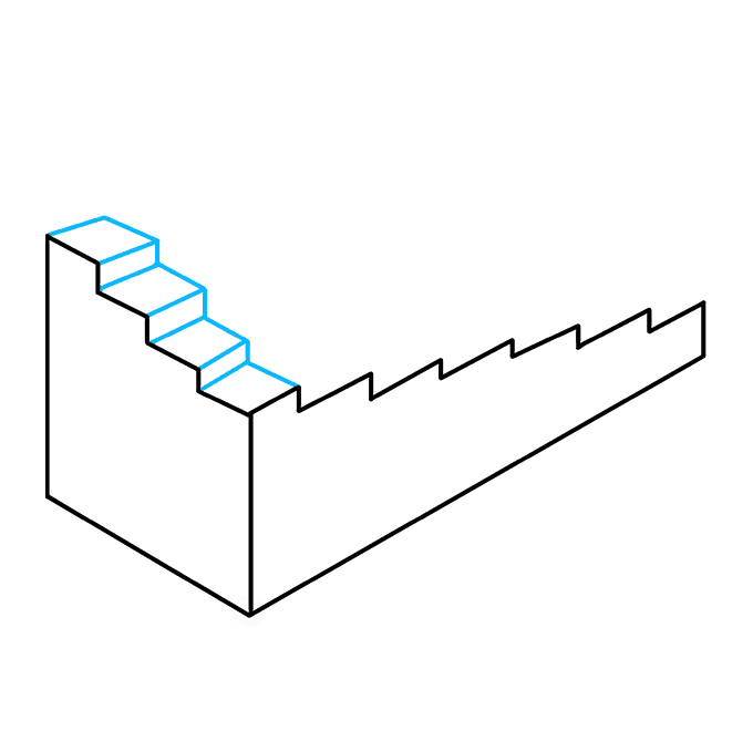 Как нарисовать лестницу на бумаге в формате 3D (видео урок)?