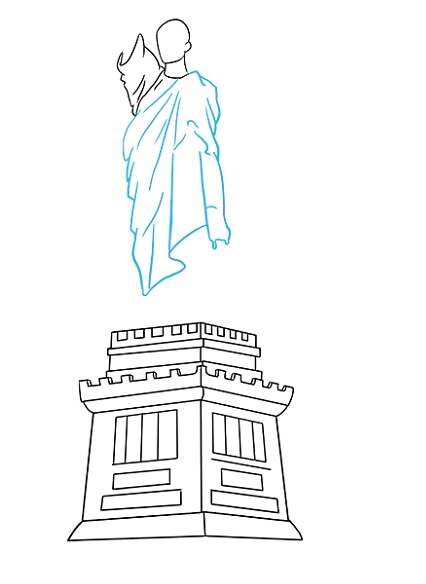 Как нарисовать статую Свободы поэтапно для детей